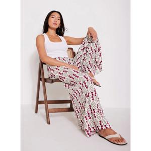 Mint Velvet Neutral Floral Print Wide Leg Trousers